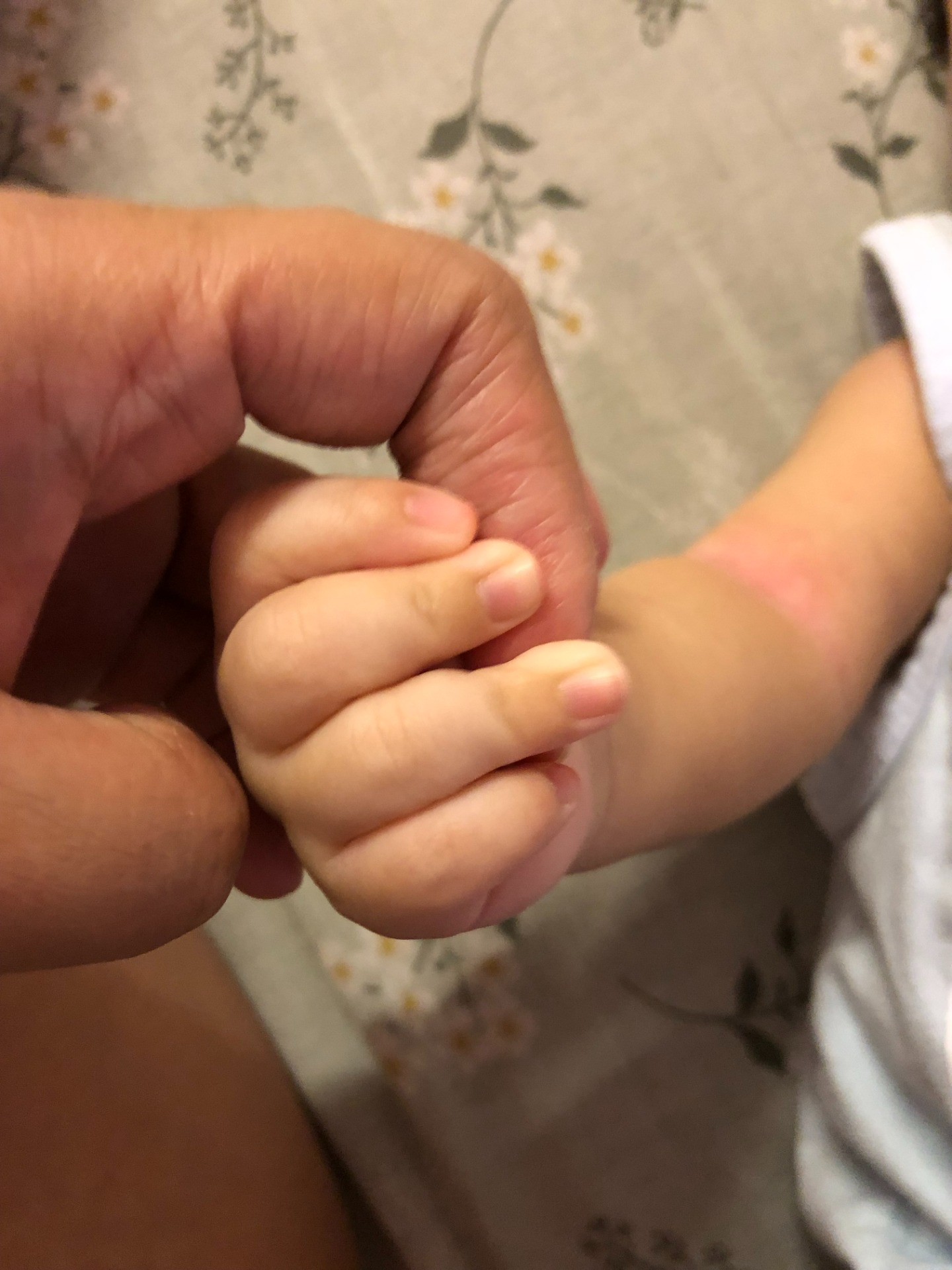 讀完《很大的手》，很珍惜二寶現在三個多月緊緊抓握住自己的小手